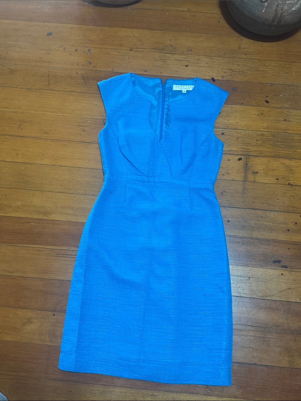 Cap-Sleeve Sheath Dress in Bright Blue by Banana Republic